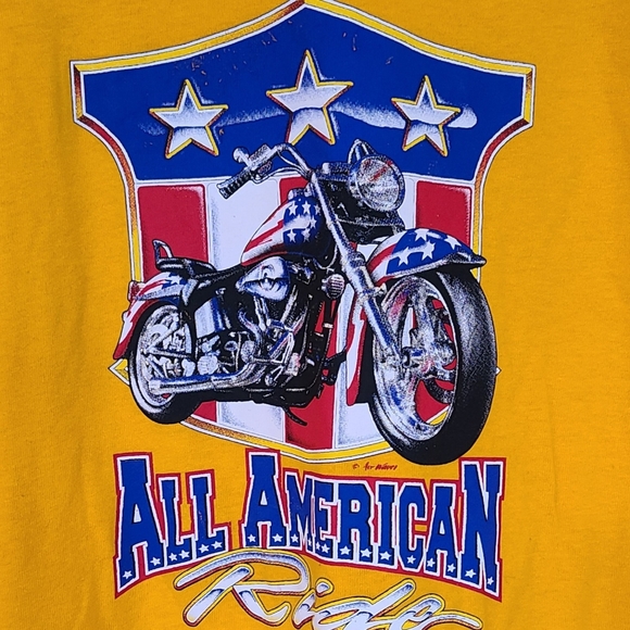VINTAGE T-Shirt All American Rider Harley Davidson Sz XL - Picture 2 of 6